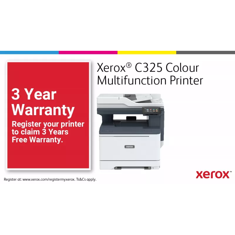 Xerox C325 A4 33ppm Juhtmevaba Dupleks Koopia/Prindi/Skanni/Faks PS3 PCL5e/6 2 Alust Kokku 251 Lehte