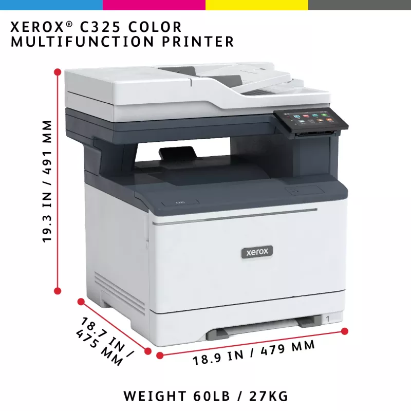 Xerox C325 A4 33ppm Juhtmevaba Dupleks Koopia/Prindi/Skanni/Faks PS3 PCL5e/6 2 Alust Kokku 251 Lehte