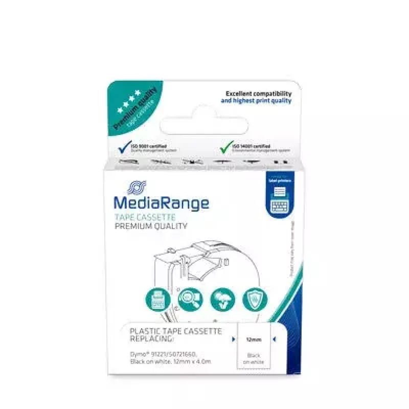 Plastikust lindikassett MediaRange MRDY91221 Dymo 91221 jaoks