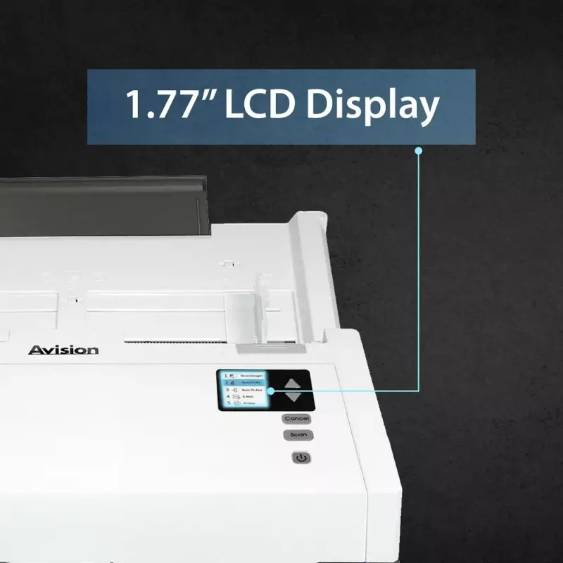ADF-skanner Avision AD345GN — A4, 1200 x 1200 DPI, kahepoolne, 100-leheline ADF, CIS, valge