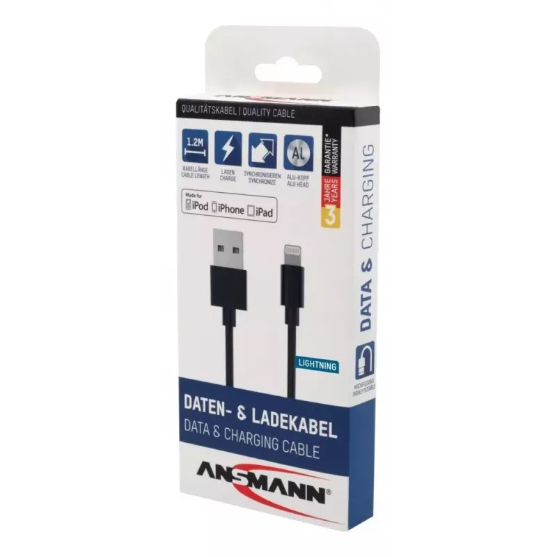 Lightning-kaabel Ansmann 1700-0078 1,2 m must