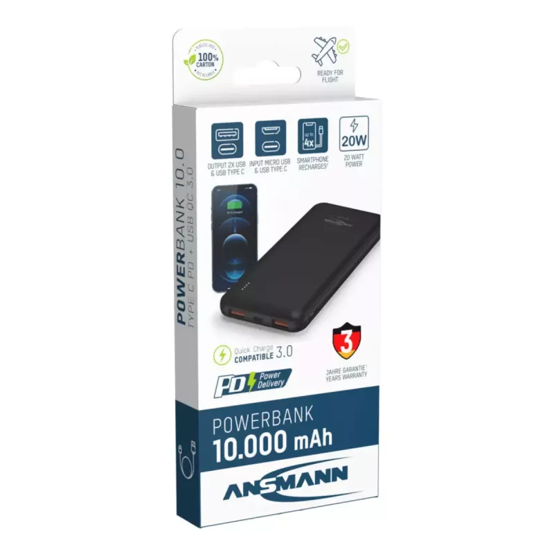 Kaasaskantav aku Ansmann PB320PD 10000 mAh