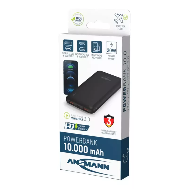 Kaasaskantav aku Ansmann PB320PD 10000 mAh