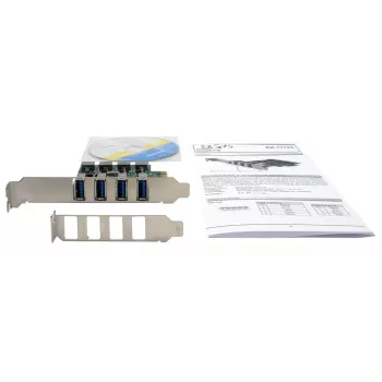 EXSYS 4-pordiline USB 3.2 Gen 1 PCIe kaart isetoitega 3A Renesas