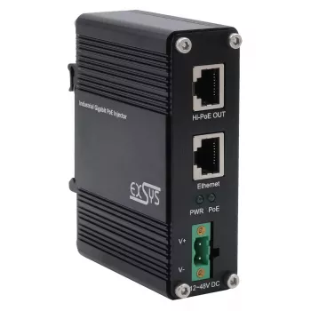 EXSYS PoE++ Gigabit-sisestaja 60 W -40 °C kuni +80 °C