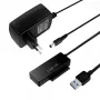 LogiLink Adapter USB 3.0 to SATA with OTB - Speicher-Controller mit Datenanzeige, Netzanzeige, OneTouchEasy-Button (OTB) - SATA 3Gb/s - 3 Gbit/s - USB