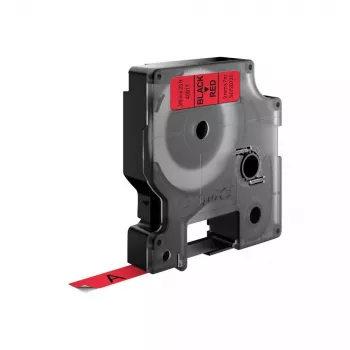 DYMO autentsed D1 sildid | Must trükk punasel lindil | 9 mm x 7 m | Isekleepuvad sildid LabelManageri sildivalmistajatele | Valmistatud Euroopas