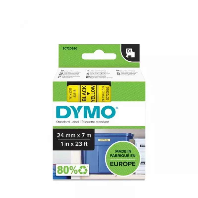 DYMO D1 Standard must kollasel 24 mm sildilint