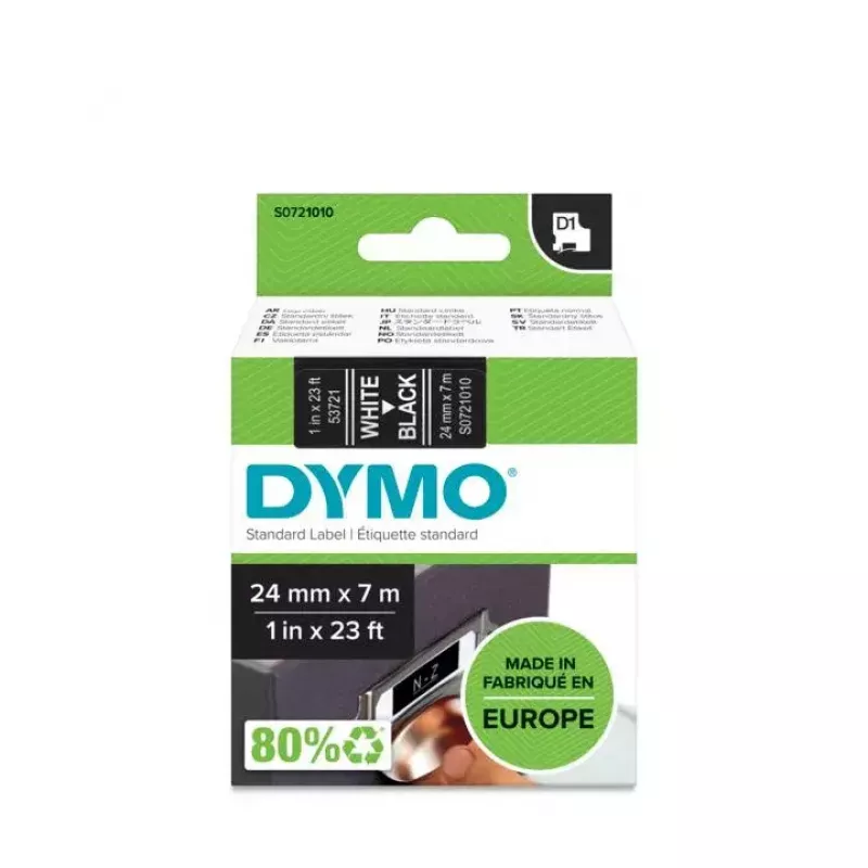 DYMO autentsed D1 sildid | 24 mm x 7 m rull | valge trükk mustal | isekleepuvad sildid LabelManageri sildiprinteritele