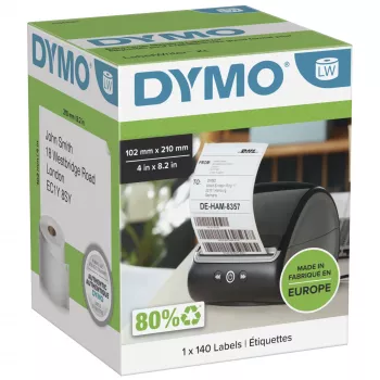 DYMO printerlabel 2166659 Valge Universaalne Ristkülik 10,2x21 cm