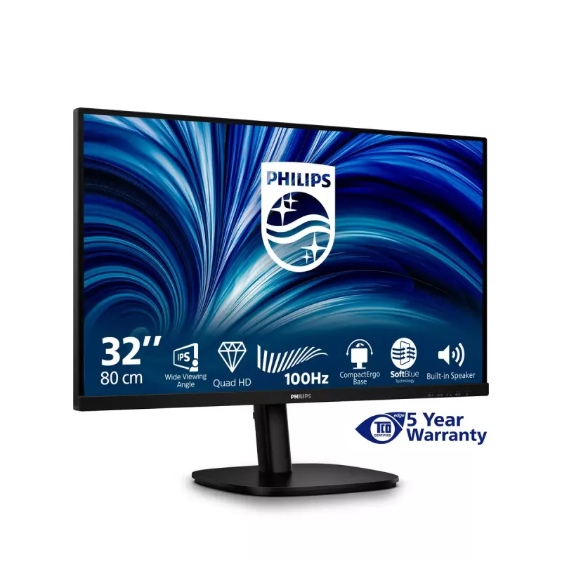 Philips 3000 seeria 32B2N3500/00 arvutimonitor 80 cm (31,5 tolli) 2560 x 1440 pikslit Quad HD LCD Must