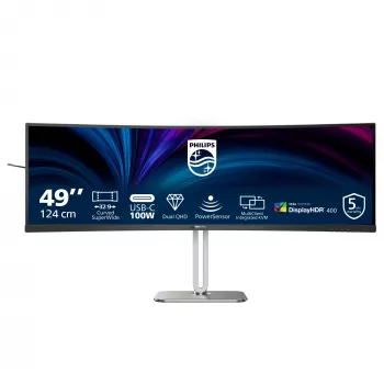 Philips 5000 seeria 49B2U5900C/00 arvutimonitor 124 cm (48,8 tolli) 5120 x 1440 pikslit Dual QHD LCD must