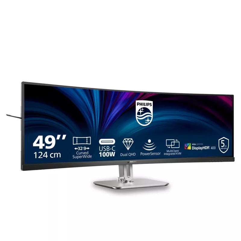 Philips 5000 seeria 49B2U5900C/00 arvutimonitor 124 cm (48,8 tolli) 5120 x 1440 pikslit Dual QHD LCD must