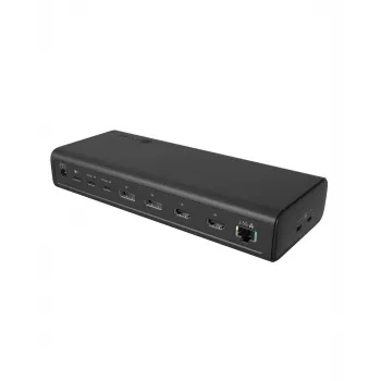 ICY BOX Dokkimisjaam 17-in-1, kuus videoväljundit, juhtmega, USB 3.2 Gen 2 (3.1 Gen 2) USB-C, 140 W, 3,5 mm, 10,100,1000,2500 Mbit/s, must