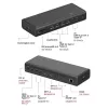 ICY BOX Dokkimisjaam 17-in-1, kuus videoväljundit, juhtmega, USB 3.2 Gen 2 (3.1 Gen 2) USB-C, 140 W, 3,5 mm, 10,100,1000,2500 Mbit/s, must