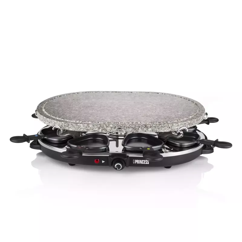 Princess 162720 Raclette 8 Oval Stone Grill Party 1200W 8 panni