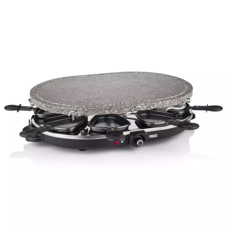 Princess 162720 Raclette 8 Oval Stone Grill Party 1200W 8 panni