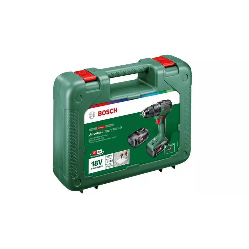 Püstolkäepidemega puur Bosch Universal Impact 18V-60, 1900 p/min, 1,3 kg