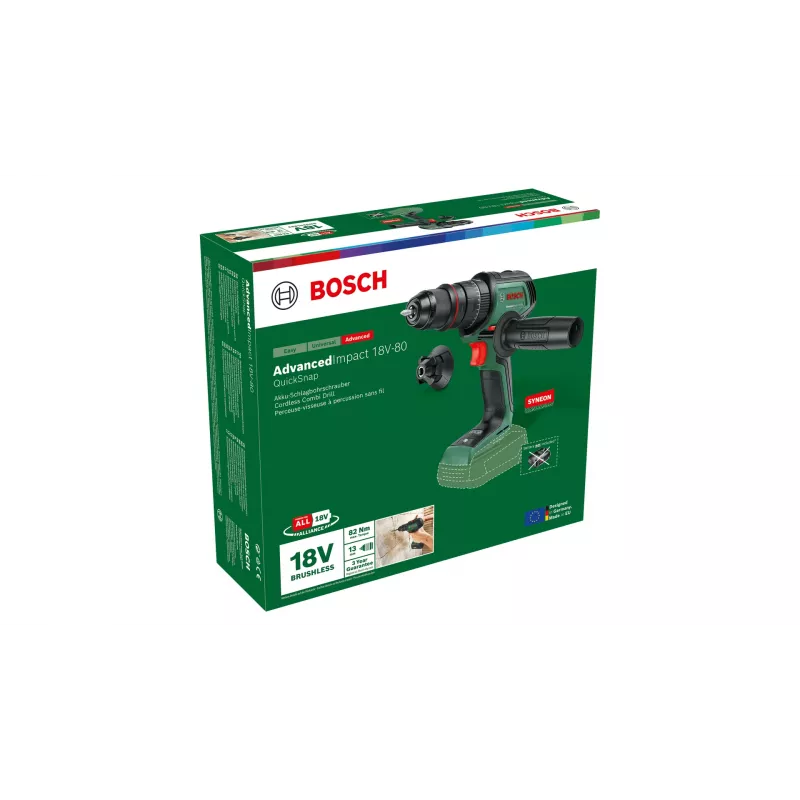 Bosch AdvancedImpact 18V-80 QuickSnap 1950 RPM võtmeta padrun 890 g Must, Roheline