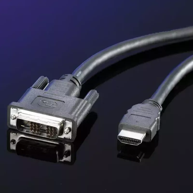 DVI-kaabel ROLINE DVI (18+1) - HDMI M/M 10 m