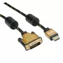 Videokaabli adapter ROLINE 11.04.5895 10 m HDMI DVI Must Kuldne