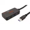 ROLINE USB 3.2 Gen 1 jaotur 4 pordiga koos repiiteriga, must, 10 m