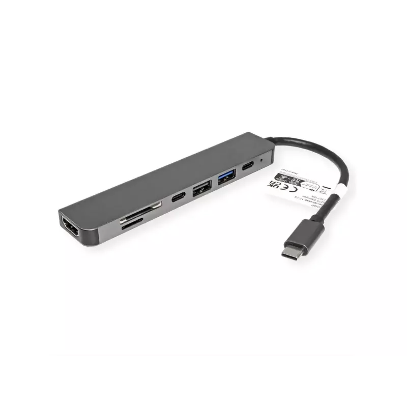 Sülearvuti dokk VALUE 12.99.1136 juhtmega USB 3.2 Gen 2 USB-C must hall