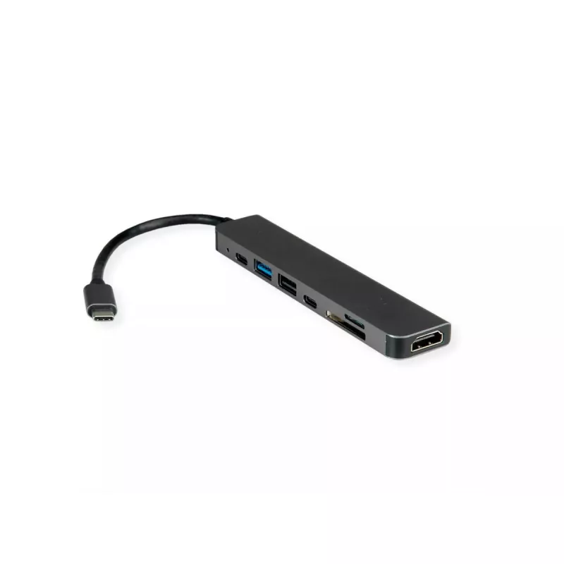 Sülearvuti dokk VALUE 12.99.1136 juhtmega USB 3.2 Gen 2 USB-C must hall