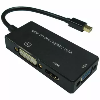 Video kaabliadapter VALUE 12.99.3154 Mini DisplayPort HDMI VGA 0.1m Must
