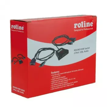 KVM-lüliti ROLINE Star 1 kasutaja 2 arvutit heli USB