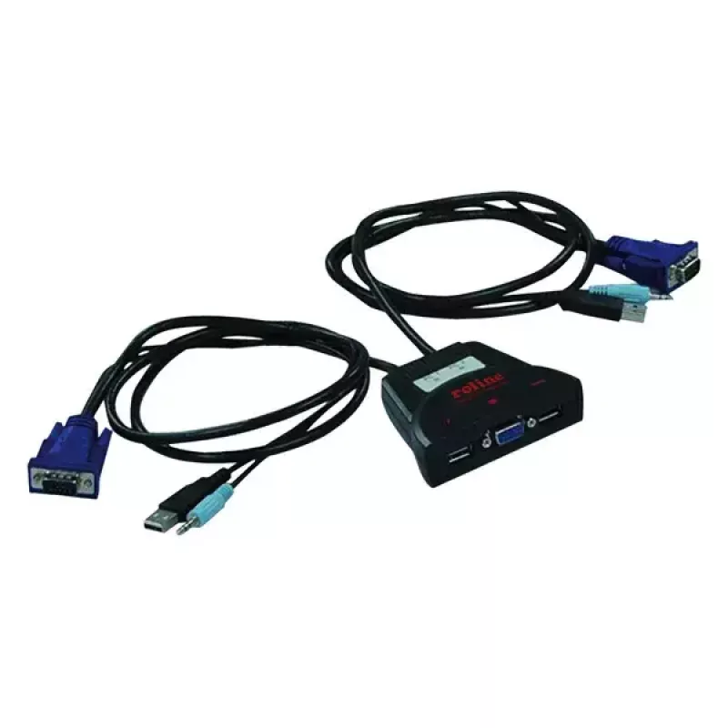 KVM-lüliti ROLINE Star 1 kasutaja 2 arvutit heli USB