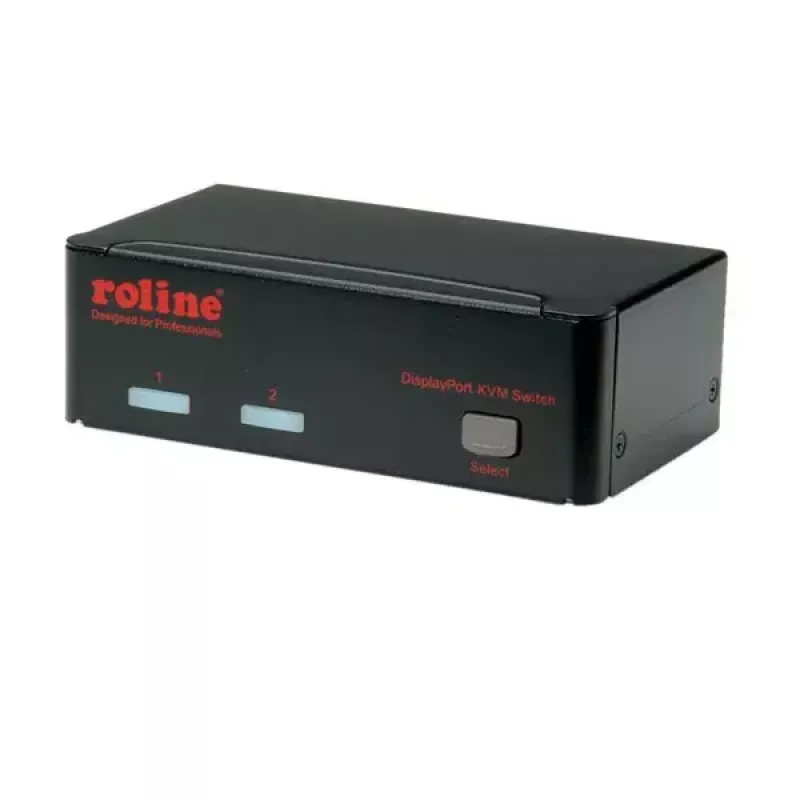 KVM-lüliti ROLINE 1 kasutaja 2 arvutile DisplayPort USB-jaoturiga