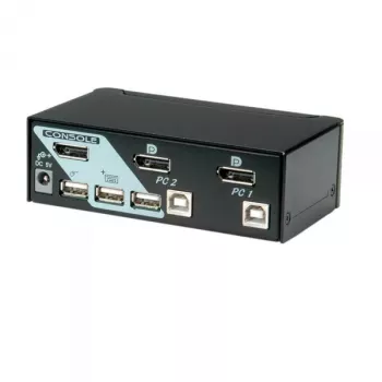 KVM-lüliti ROLINE 1 kasutaja 2 arvutile DisplayPort USB-jaoturiga