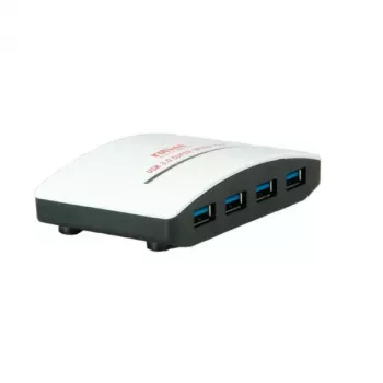 USB-jaotur ROLINE must-valge 4 porti toiteallikaga