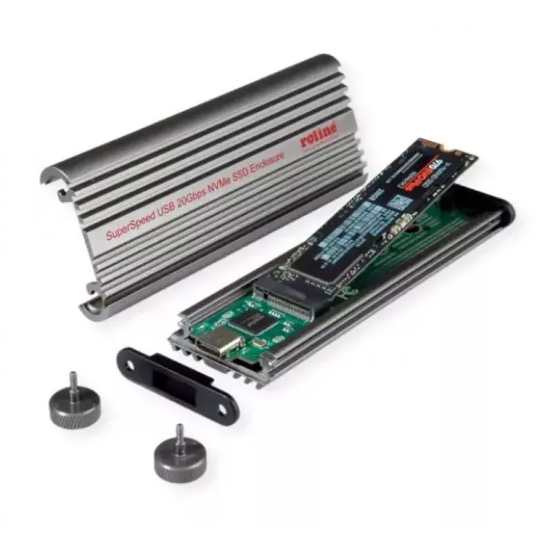SSD korpus ROLINE 16.01.4147 M.2 Alumiinium Must 20 Gbit/s