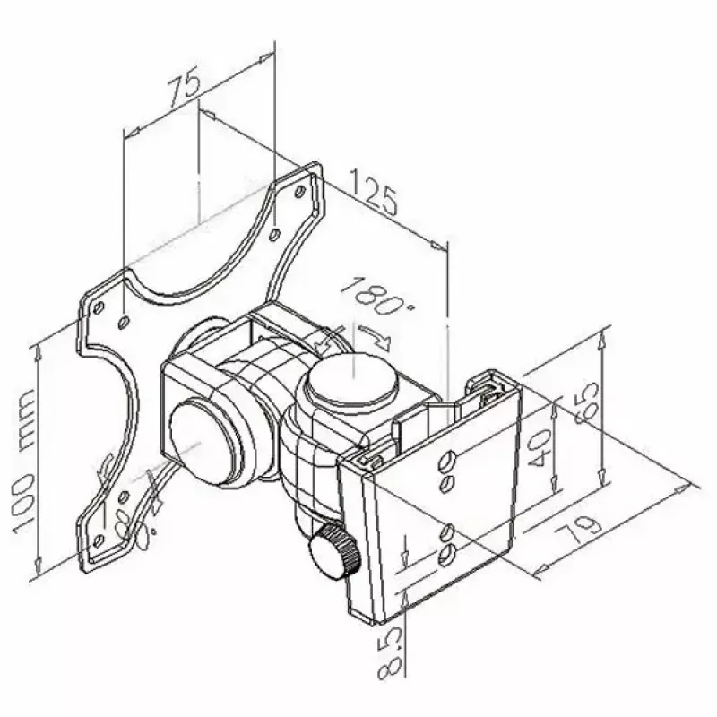 LCD Monitor Wall Mount Kit 2 Joints VALUE 17.99.1125