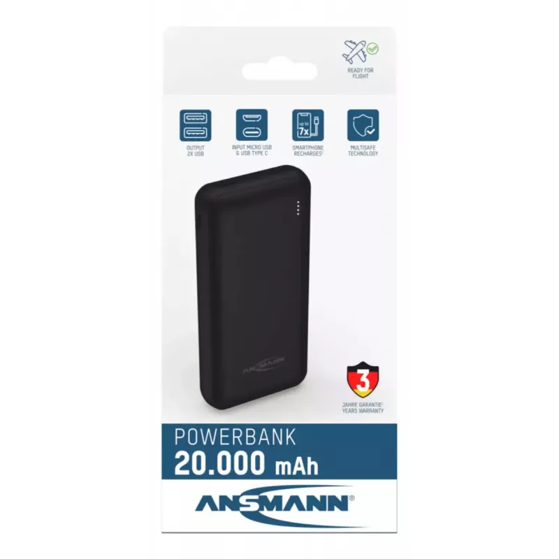 Kaasaskantav aku Ansmann PB212 20000 mAh