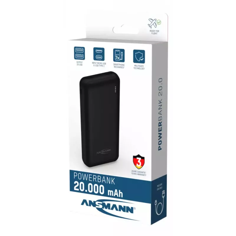 Kaasaskantav aku Ansmann PB212 20000 mAh