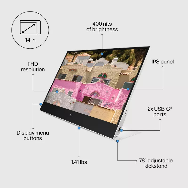 Monitor HP E-Series E14 G4 14 tolli Full HD LCD 1920x1080