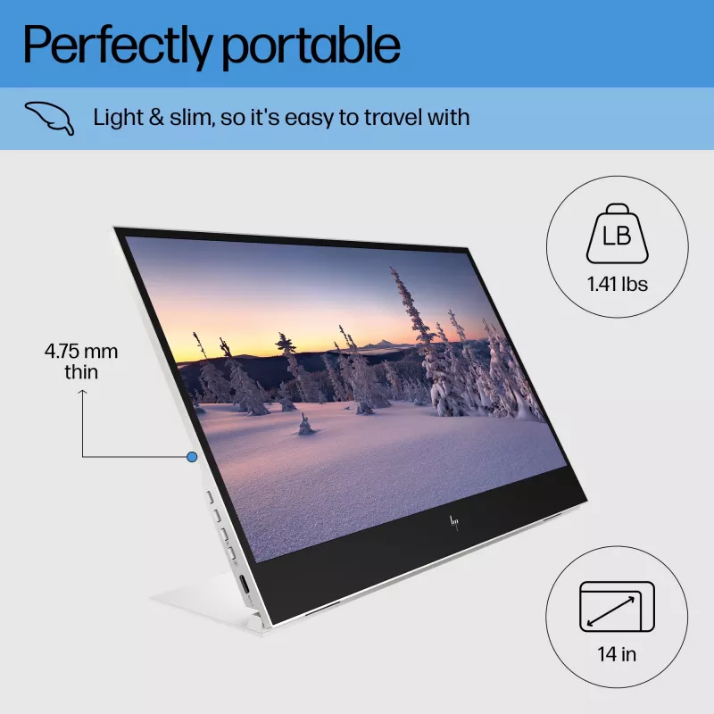 HP E-Series E14 G4 arvutimonitor 35,6 cm (14 tolli) 1920 x 1080 Full HD LED Valge