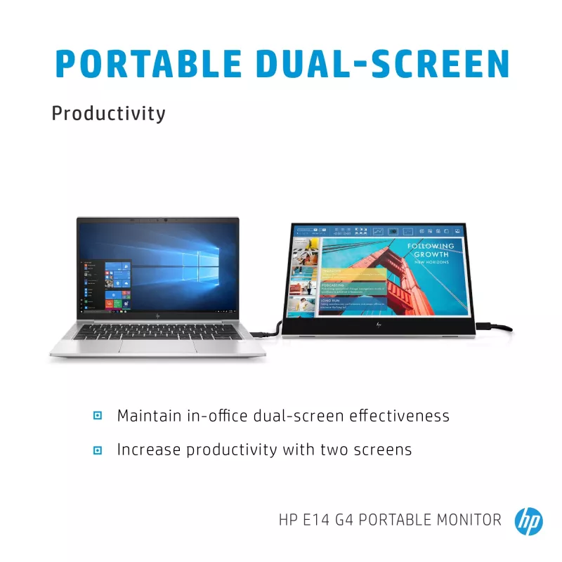 HP E-Series E14 G4 arvutimonitor 35,6 cm (14 tolli) 1920 x 1080 Full HD LED Valge
