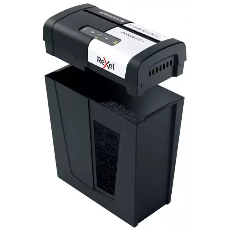 Rexel Secure MC4 paberipurustaja Mikropurustamine 60 dB Must, Hõbedane