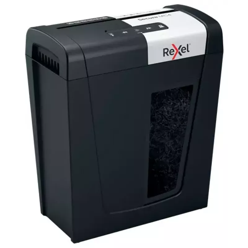 Rexel Secure MC4 paberipurustaja Mikropurustamine 60 dB Must, Hõbedane