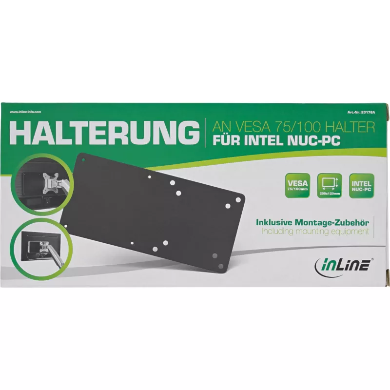 Seadmeplaat InLine 23176A VESA 75/100 ühilduv Intel NUC jaoks