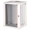 Seinale kinnitatav 19-tolline riiulikapp ROLINE Pro 16U 600x450 mm, hall, võtmelukk, IP20