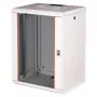 Seinale kinnitatav 19-tolline riiulikapp ROLINE Pro 16U 600x450 mm, hall, võtmelukk, IP20