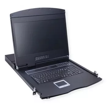 Rack-konsool VALUE 26.99.0131 19 tolli (48,3 cm) 1366x768 250 cd/m² Saksa klaviatuur Must 1U