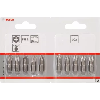 Kruvikeeramisotsik Bosch 2607001512 ekstra kõva 10 tk PH 2 25 mm