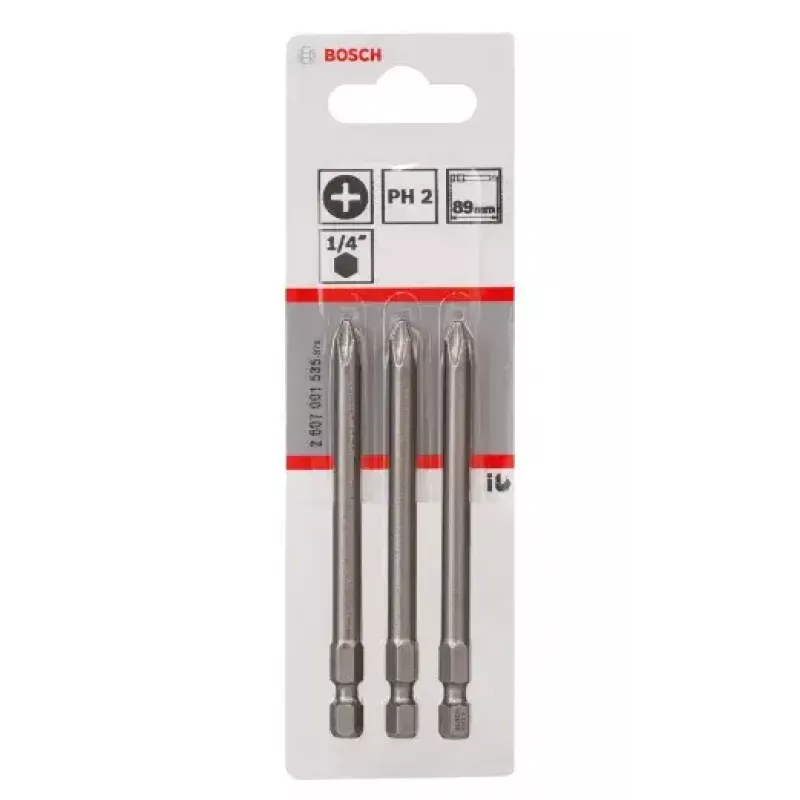Kruvikeeramisotsak Bosch 2607001535 eriti kõva PH2 3 tk 89 mm