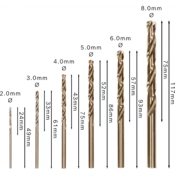 Puuriterade komplekt Bosch HSS Twist Drill Bits Cobalt